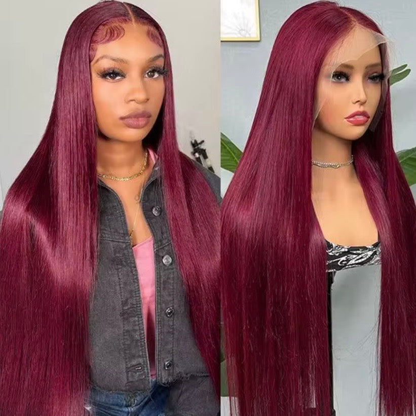 Raw Indian Burgundy Human Hair Wig