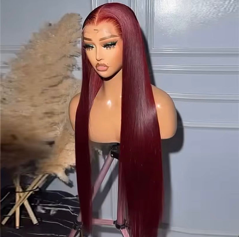 Raw Indian Burgundy Human Hair Wig