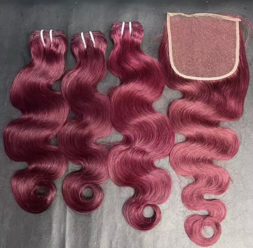 Raw Vietnamese Burgundy Body Wave Bundles